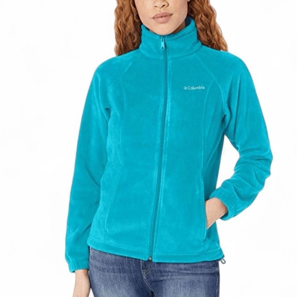 Columbia Teal Green Fleece Jacket Women’s Small 💚🍂